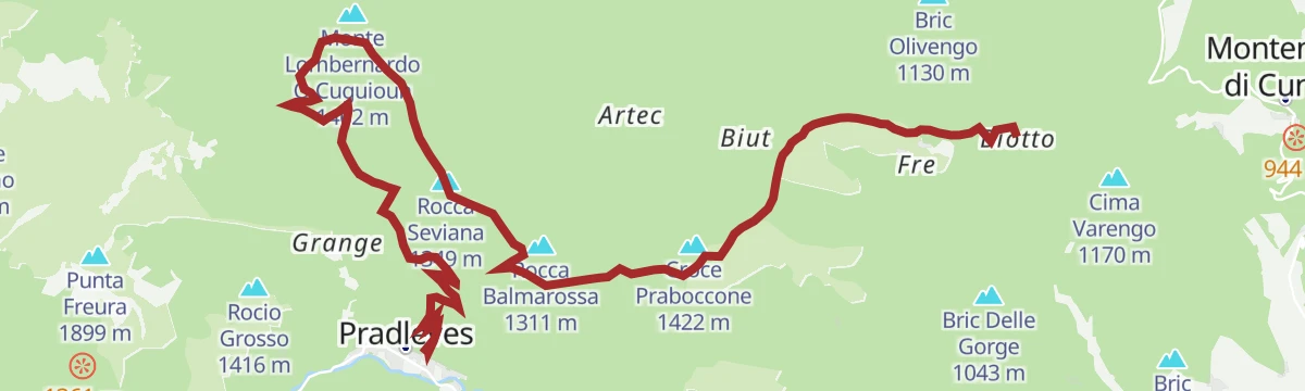 Route map: Curnis Auta: Tappa 2 Rifugio La Scola